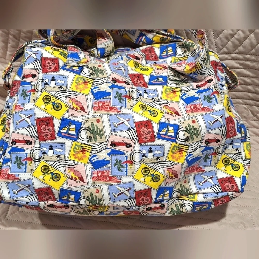 Colorful Travel-Themed Men's Bag
